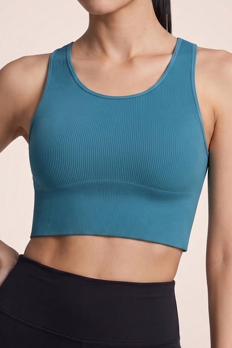 Zelocity Medium Impact Moisture Wicking Sports Bra - Saxony Blue — image 5